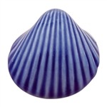 poignee bouton coquillage bleu meuble porcelaine classique 318m1